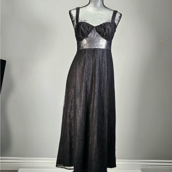 NWT DANIELLE BERNSTEIN LACE SHEER MIDI DRESS - M - Picture 10 of 12